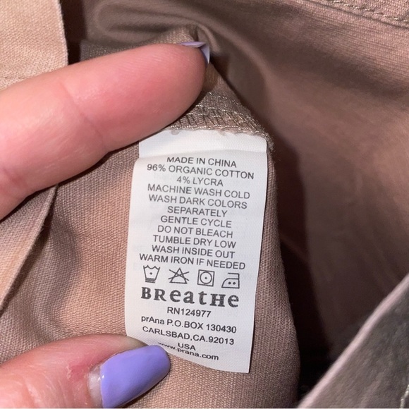 Prana Taylor Pant Mid Rise Straight Leg Khaki Size 10 - Picture 8 of 9